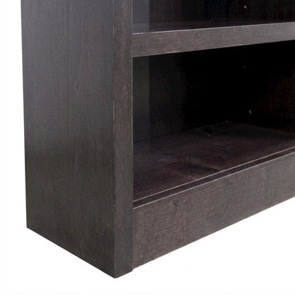 Espresso Finish Double Wide Bookcase with 6 Shelves and Adjustable Storage