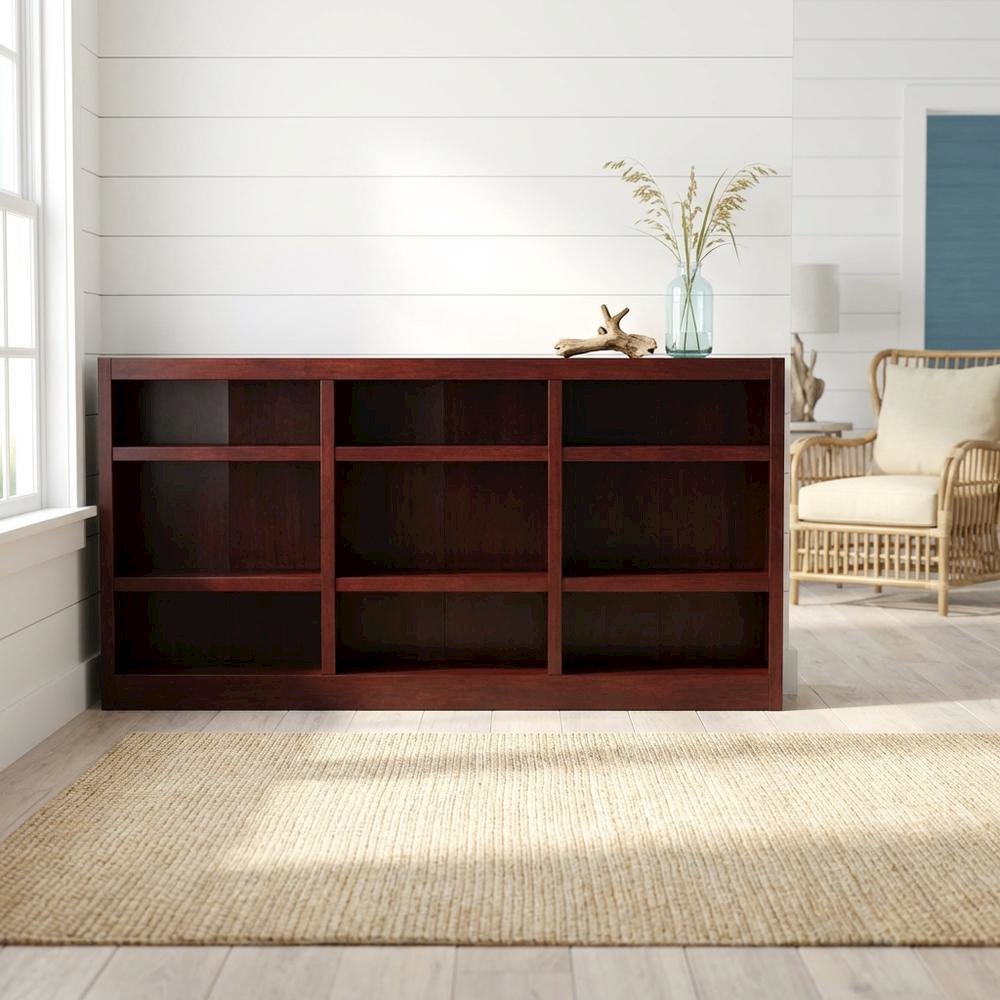 Cherry Finish Wall Storage with 6 Adjustable Shelves