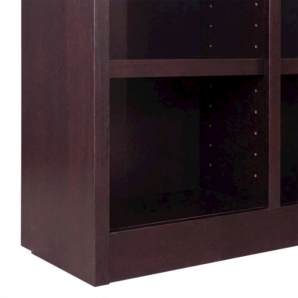 Cherry Finish Wall Storage Unit with Adjustable Shelves and Sturdy Design