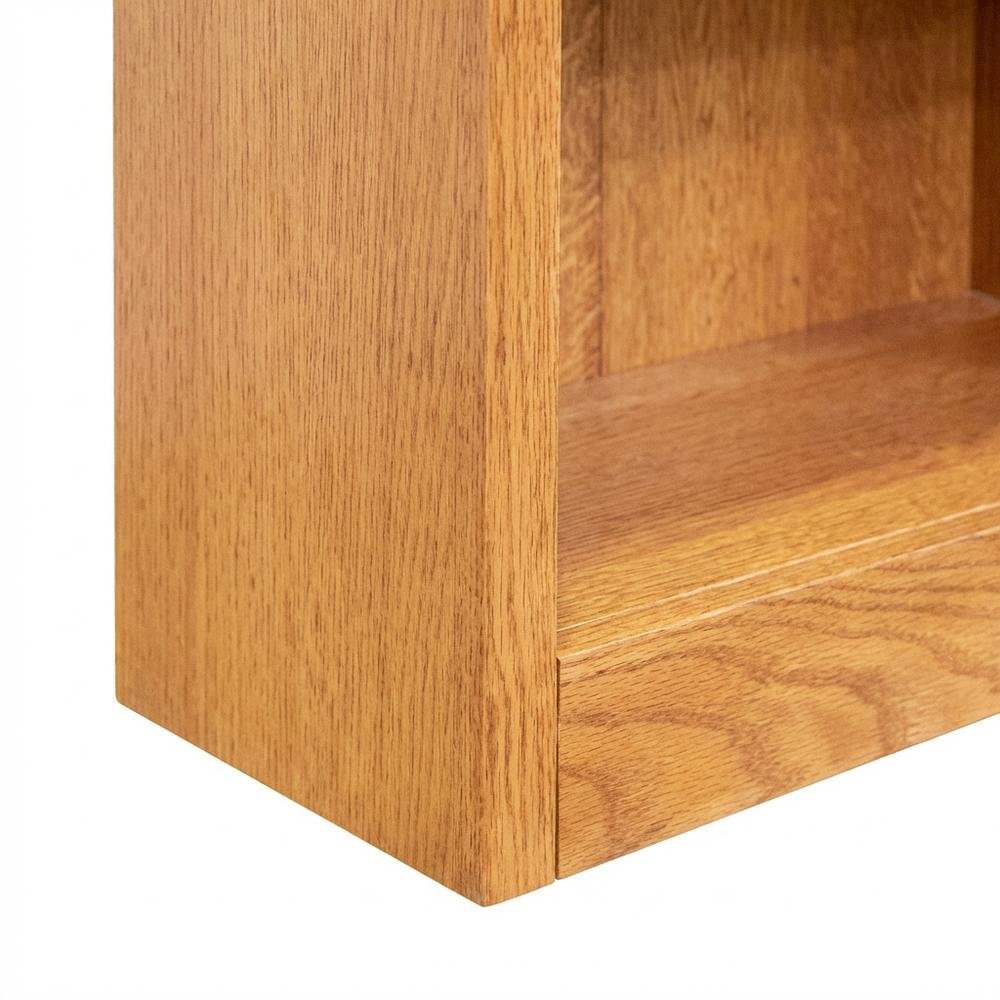 Double Wide Bookcase with 10 Shelves and Dry Oak Finish for Storage