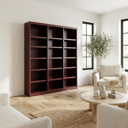 Cherry Finish Wall Storage Unit with Adjustable Shelves and Sturdy Design
