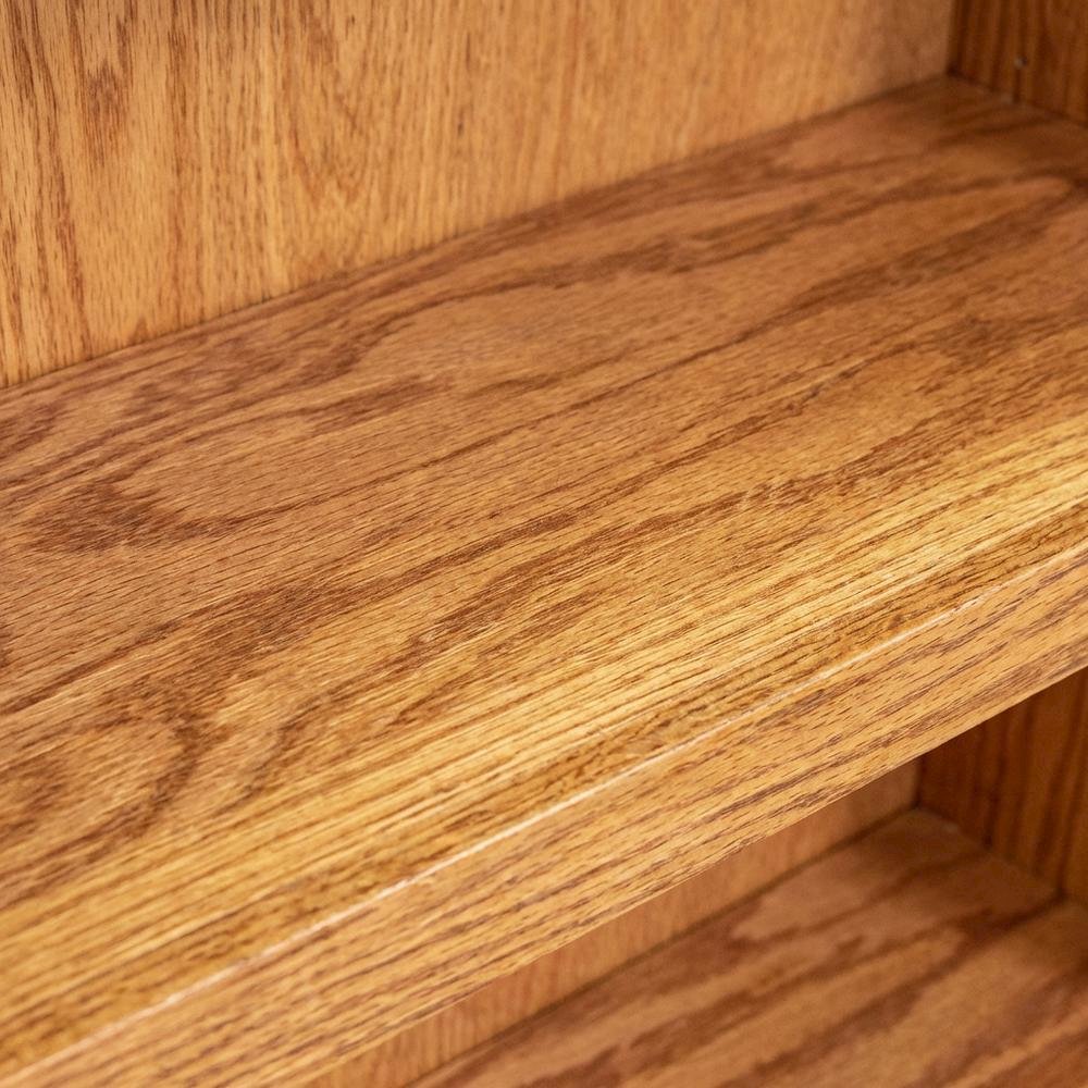 Wide Bookcase with 4 Shelves in Rustic Oak Finish for Organized Storage