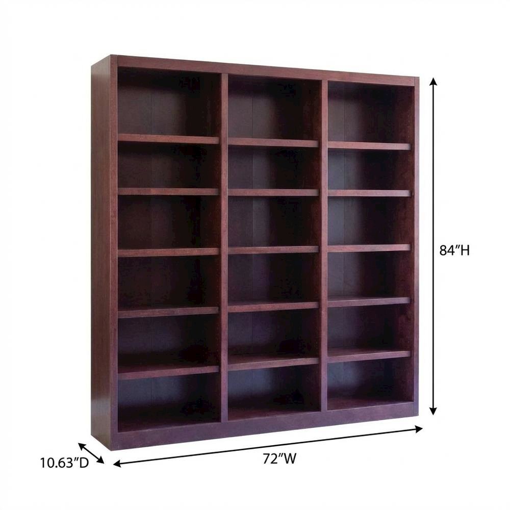Cherry Finish Wall Storage Unit with Adjustable Shelves and Sturdy Design