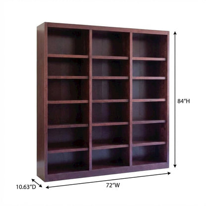 Cherry Finish Wall Storage Unit with Adjustable Shelves and Sturdy Design