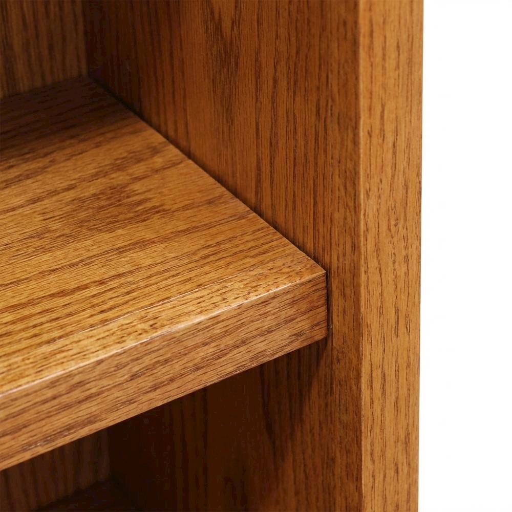 Dry Oak Finish Single Wide Bookcase with 6 Shelves and Sturdy Construction