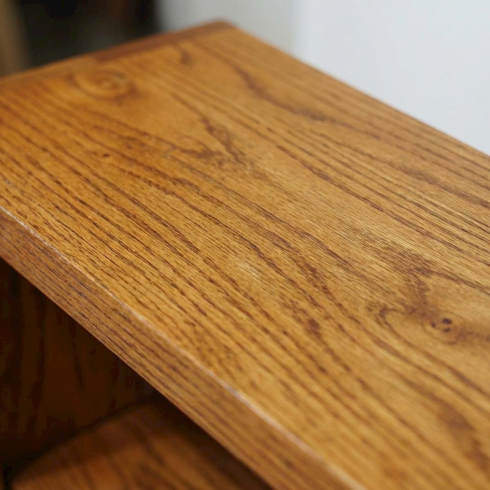 Dry Oak Finish Single Wide Bookcase with 6 Shelves and Sturdy Construction