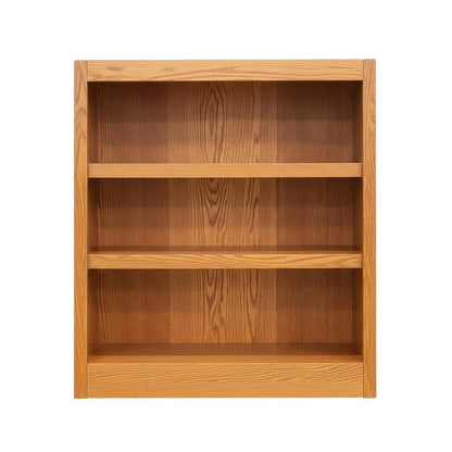 Dark oak finish Single wide bookcase, 3 adjustable shelves, sturdy construction