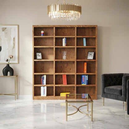 Dry Oak Wall Storage Unit with Adjustable Shelves and Durable Construction
