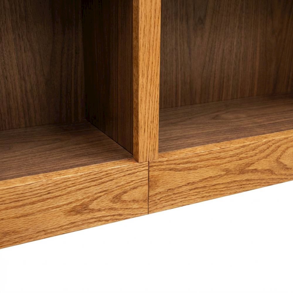 Dry Oak Wall Storage Unit with Adjustable Shelves and Durable Construction