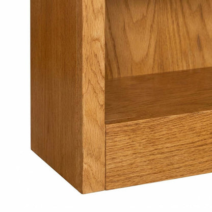 Dry Oak Finish Wall Storage Unit with Adjustable Shelves and High Capacity