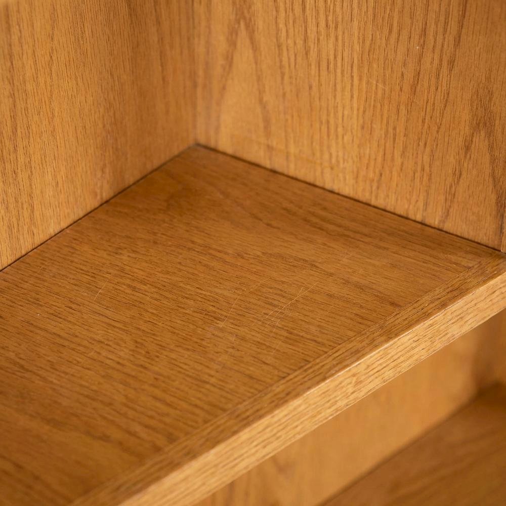 Dry Oak Finish Wall Storage Unit with Adjustable Shelves and High Capacity