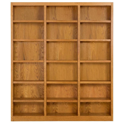 Dry Oak Finish Wall Storage Unit with Adjustable Shelves and High Capacity