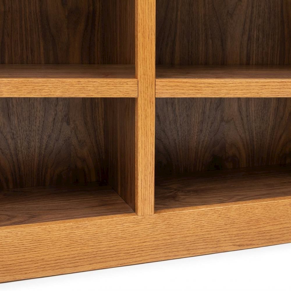 Double Wide Bookcase with Oak Finish and 12 Shelves for ample storage