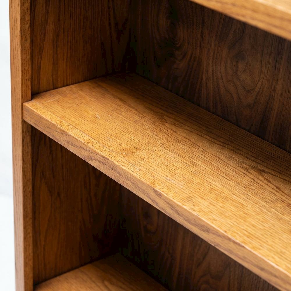 Double Wide Bookcase with Oak Finish and 12 Shelves for ample storage