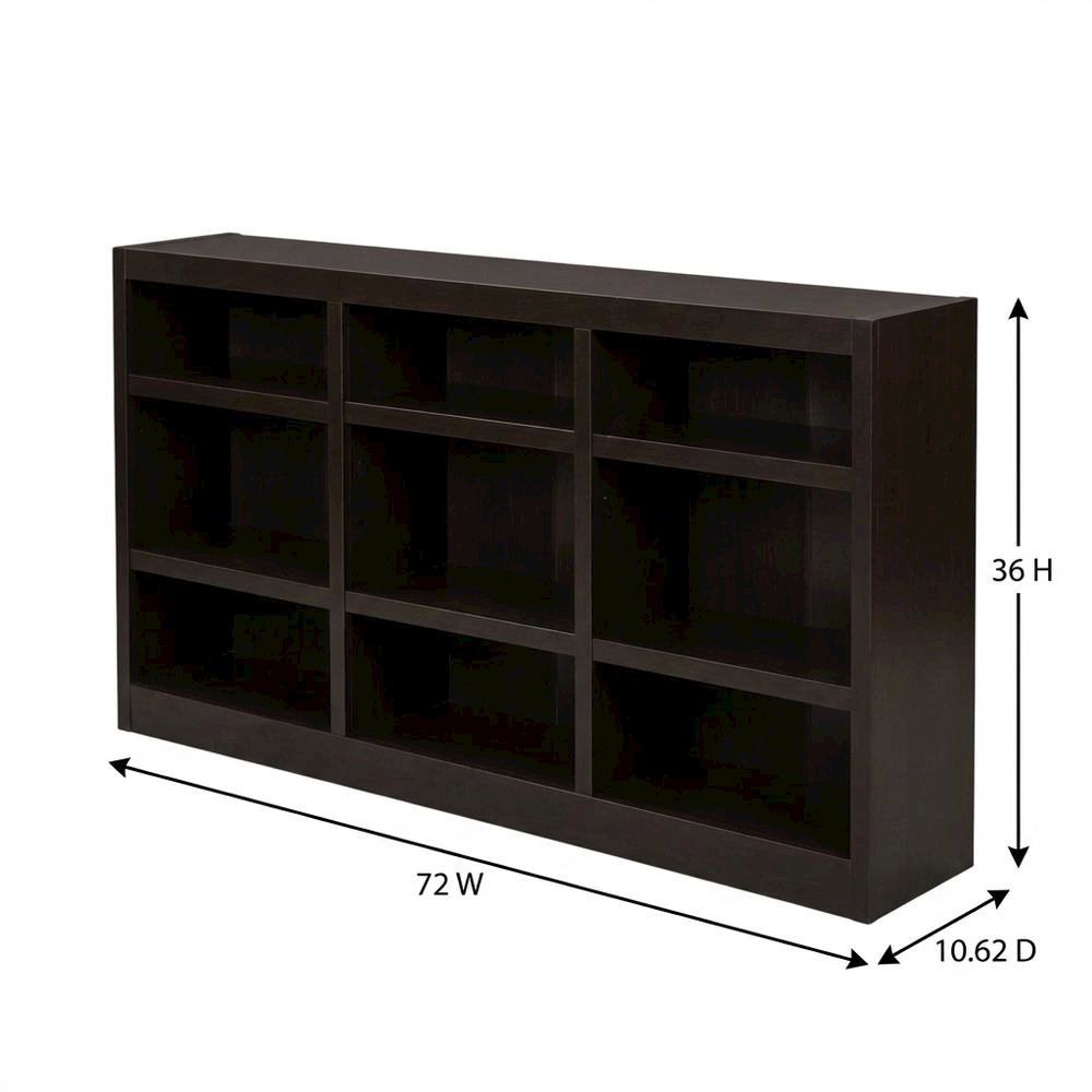 Espresso Wall Storage Unit with 6 Adjustable Shelves and Sturdy Construction