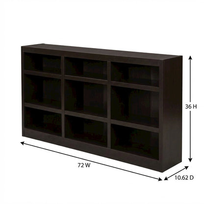 Espresso Wall Storage Unit with 6 Adjustable Shelves and Sturdy Construction