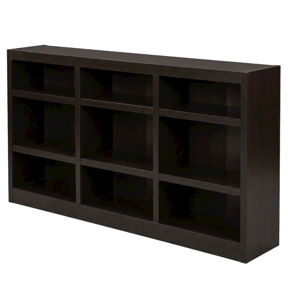 Espresso Wall Storage Unit with 6 Adjustable Shelves and Sturdy Construction