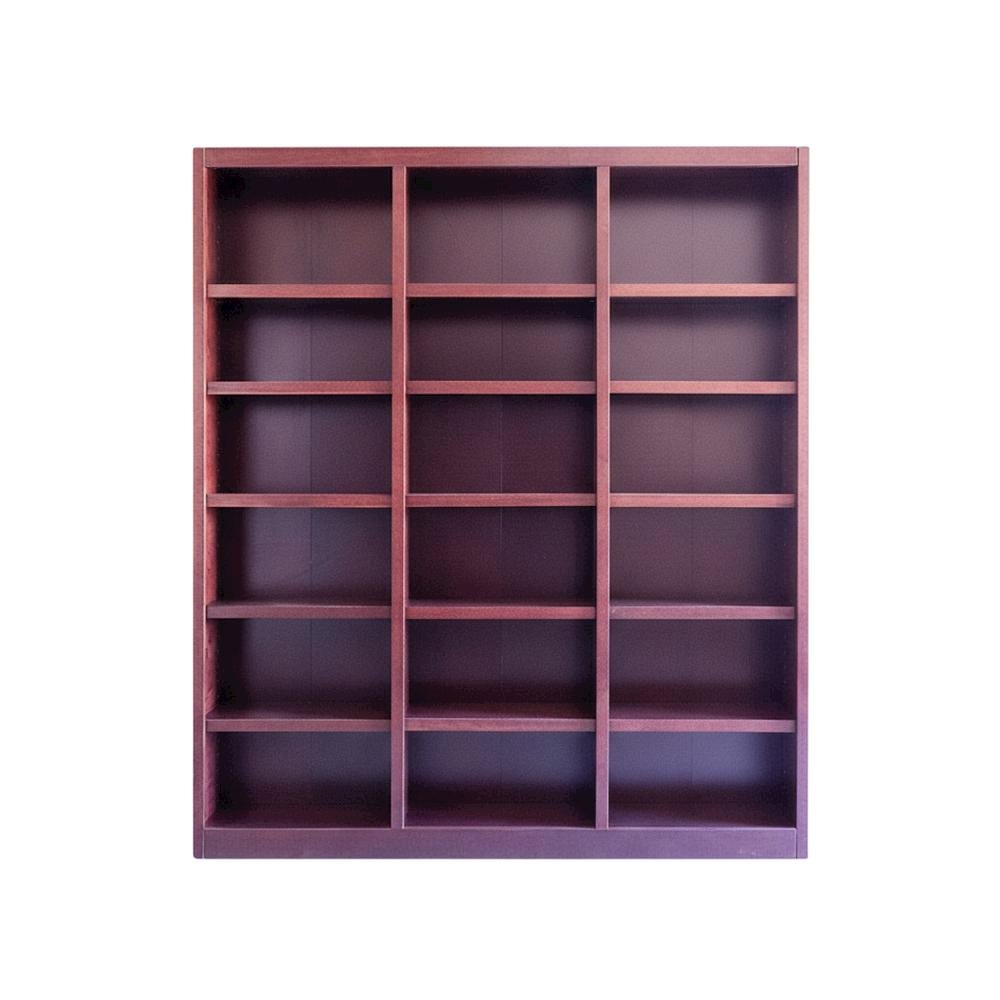 Cherry Finish Wall Storage Unit with Adjustable Shelves and Sturdy Design