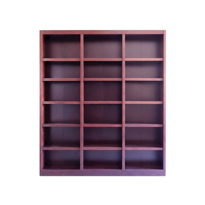 Cherry Finish Wall Storage Unit with Adjustable Shelves and Sturdy Design