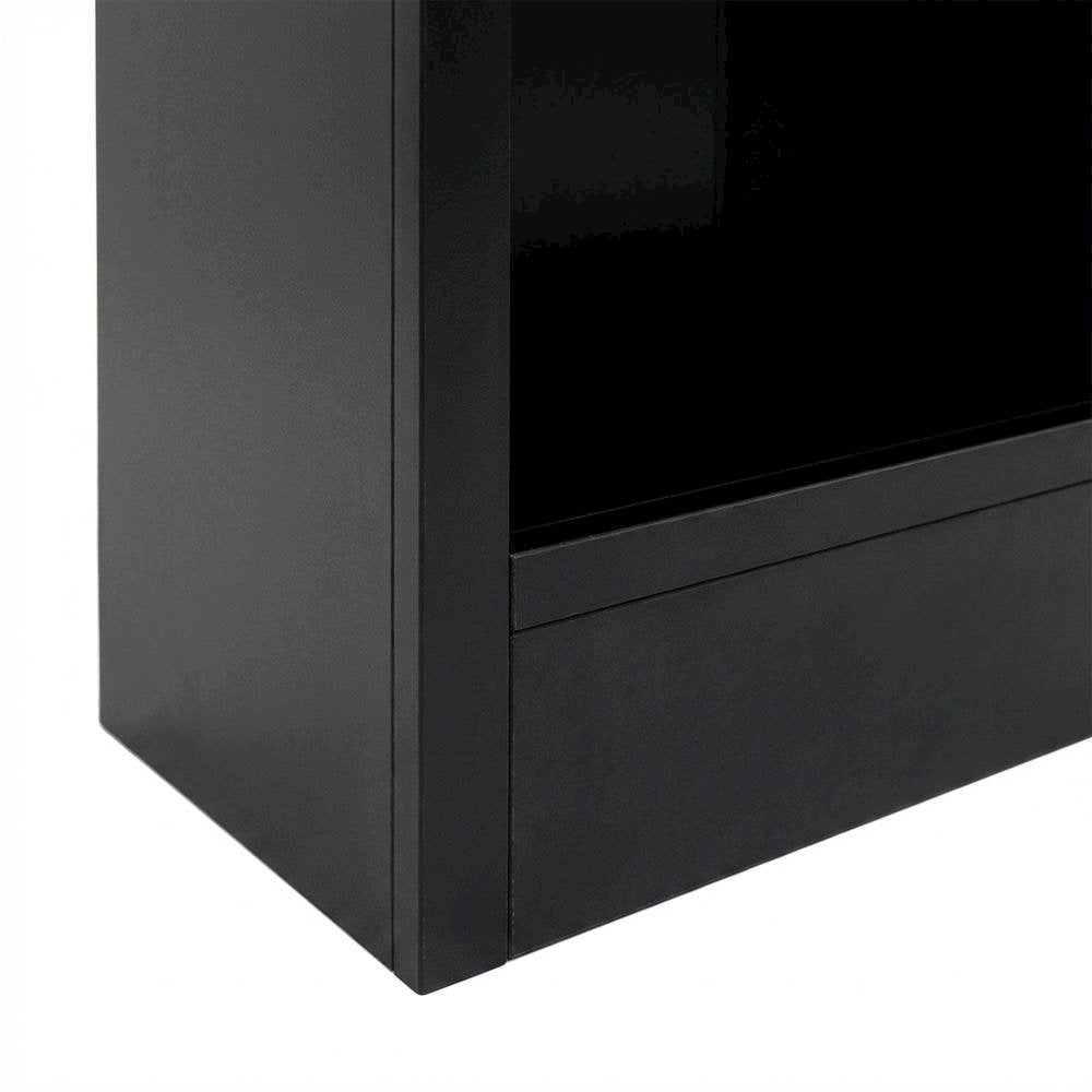 Espresso Wall Storage Unit with 6 Adjustable Shelves and Sturdy Construction
