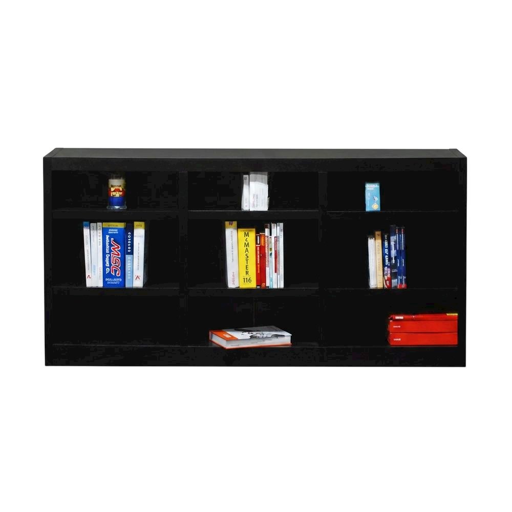 Espresso Wall Storage Unit with 6 Adjustable Shelves and Sturdy Construction
