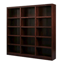 Cherry Finish Wall Storage Unit with 9 Adjustable Shelves and Spacious Design