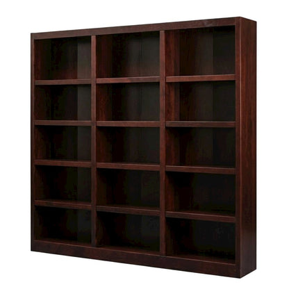 Cherry Finish Wall Storage Unit with 9 Adjustable Shelves and Spacious Design