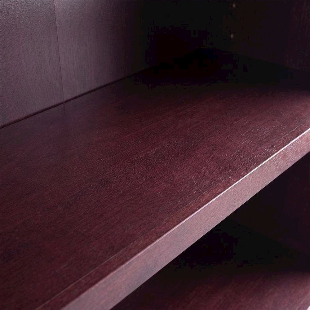 Cherry Finish Wall Storage Unit with Adjustable Shelves and Sturdy Design