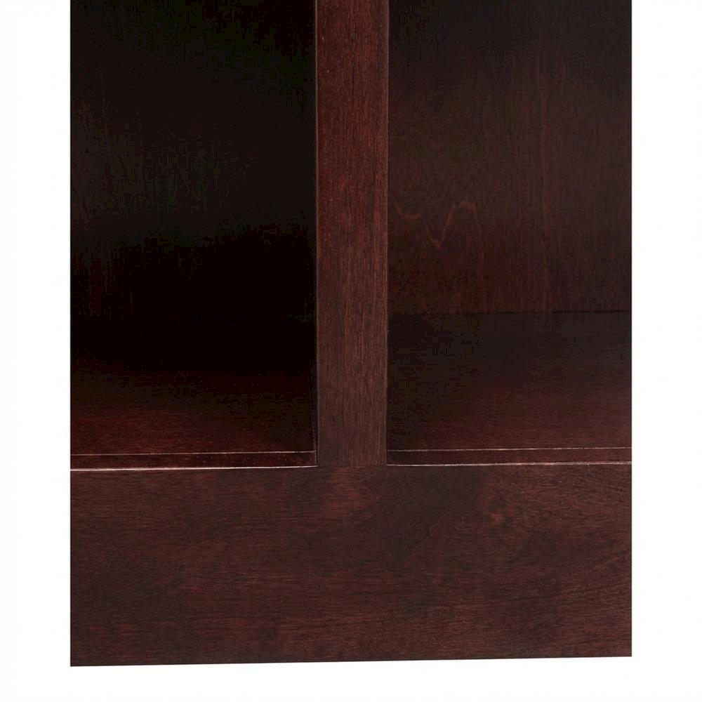 Cherry Finish Wall Storage Unit with 9 Adjustable Shelves and Spacious Design