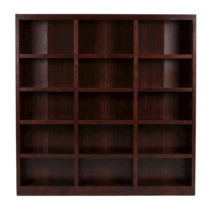 Cherry Finish Wall Storage Unit with 9 Adjustable Shelves and Spacious Design