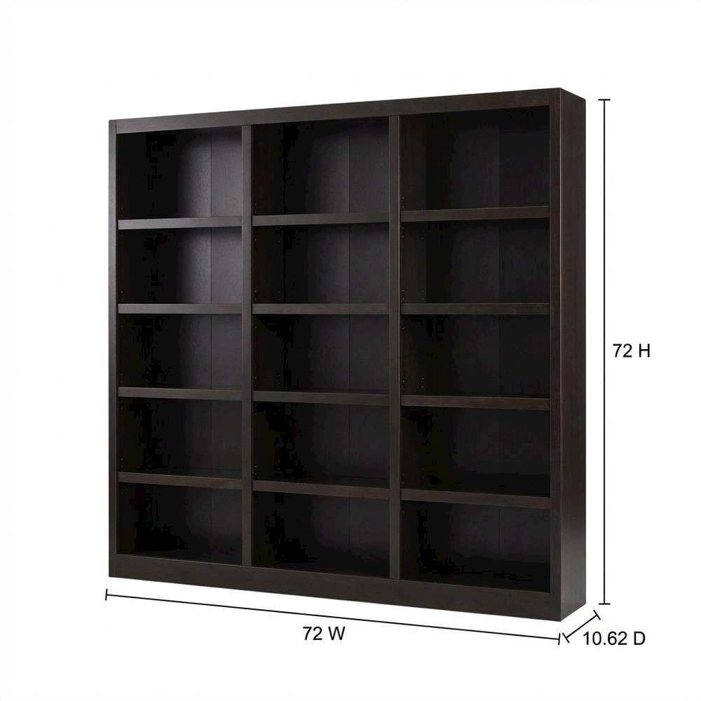 Espresso Wall Storage Unit with Adjustable Shelves and High Weight Capacity