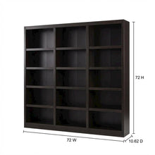 Espresso Wall Storage Unit with Adjustable Shelves and High Weight Capacity