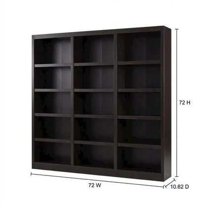 Espresso Wall Storage Unit with Adjustable Shelves and High Weight Capacity