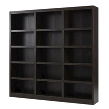Espresso Wall Storage Unit with Adjustable Shelves and High Weight Capacity