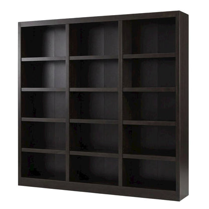Espresso Wall Storage Unit with Adjustable Shelves and High Weight Capacity