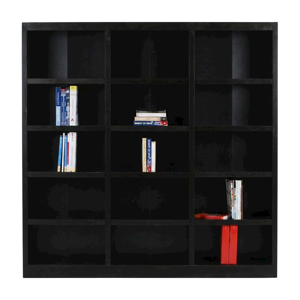 Espresso Wall Storage Unit with Adjustable Shelves and High Weight Capacity