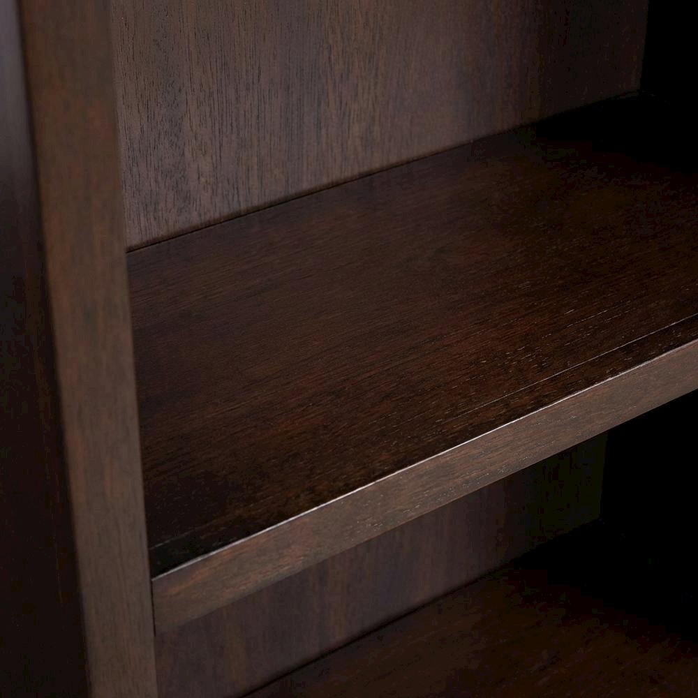 Espresso Wall Storage Unit with Adjustable Shelves and Sturdy Design