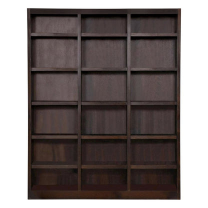 Espresso Wall Storage Unit with Adjustable Shelves and Sturdy Design