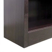 Espresso Finish Single Wide Bookcase with 3 Shelves and Sturdy Construction
