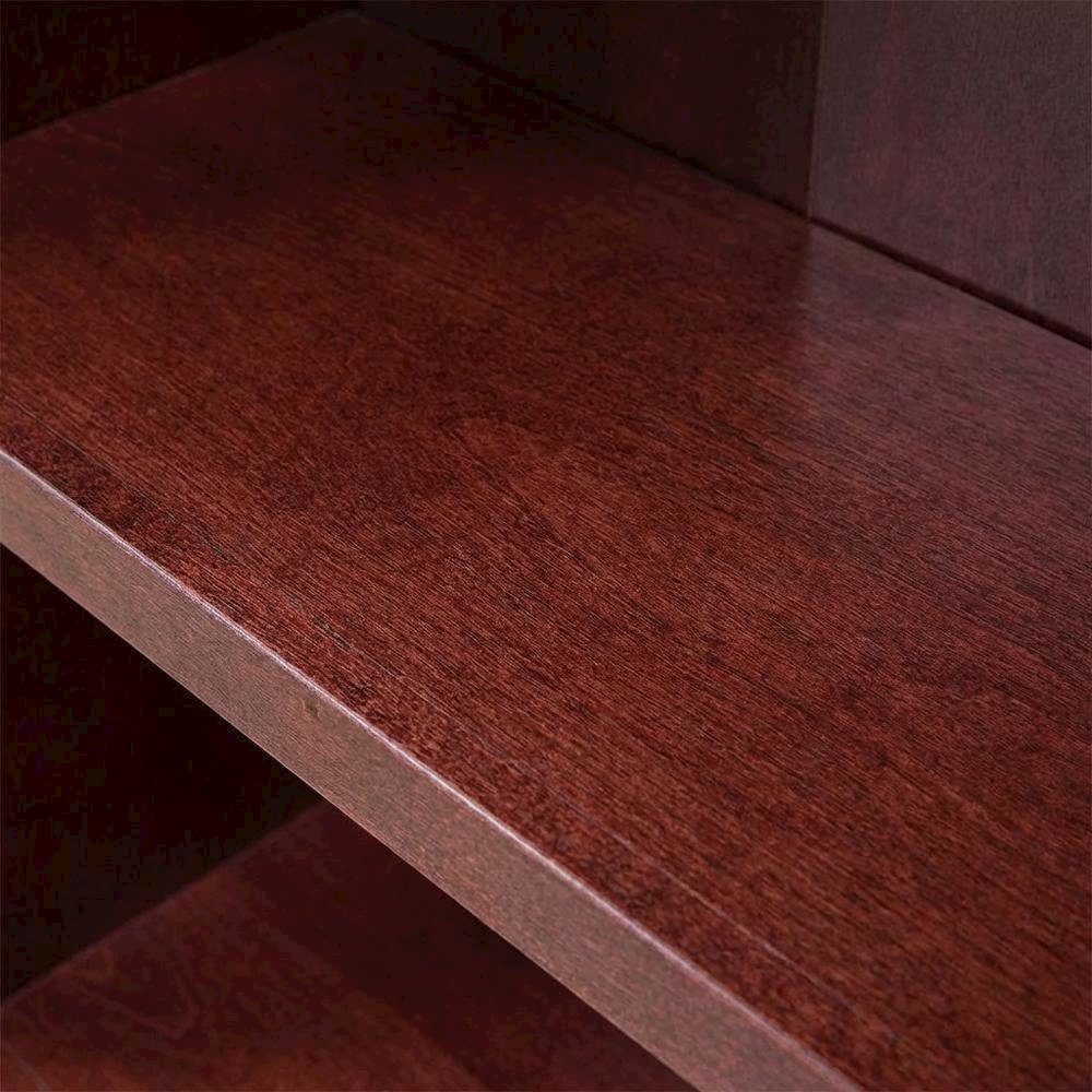 Cherry Finish Double Wide Bookcase with 8 Shelves and Adjustable Storage