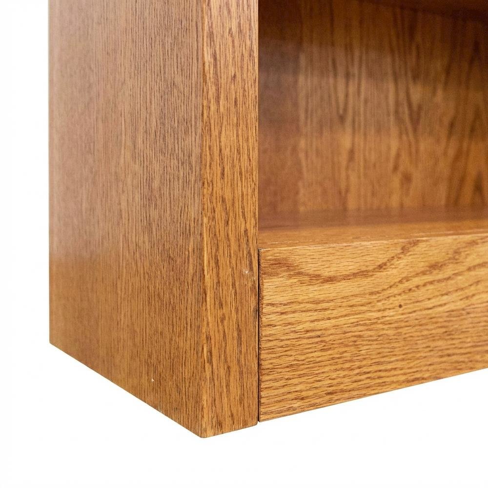 Dark oak finish Single wide bookcase, 3 adjustable shelves, sturdy construction