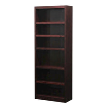 Cherry Finish Single Wide Bookcase with 6 Adjustable Shelves
