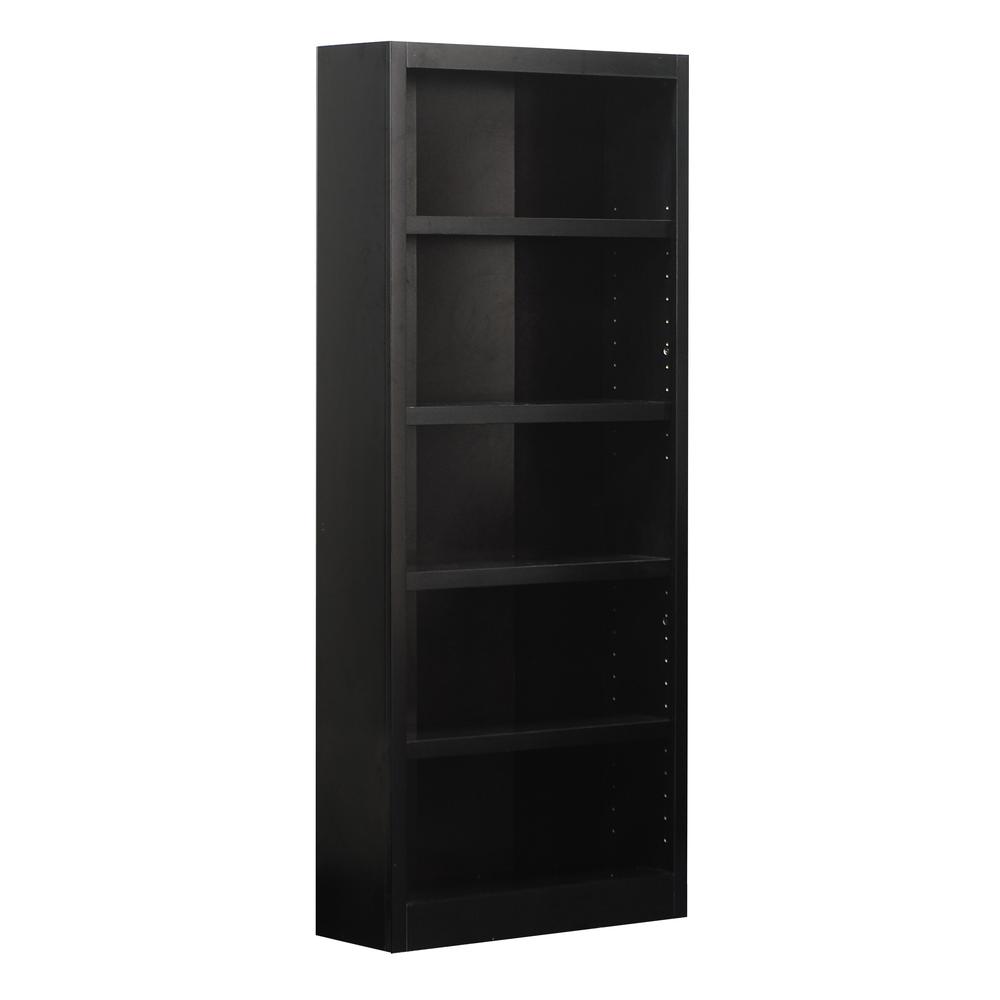 Concepts in Wood Single Wide Bookcase, 5 Shelves, Espresso Finish