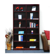 Concepts in Wood Double Wide Bookcase, 12 Shelves, Cherry Finish