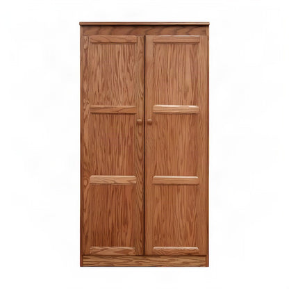 Wood-Finish Storage Cabinet with 4 Shelves and Self-Closing Hinges