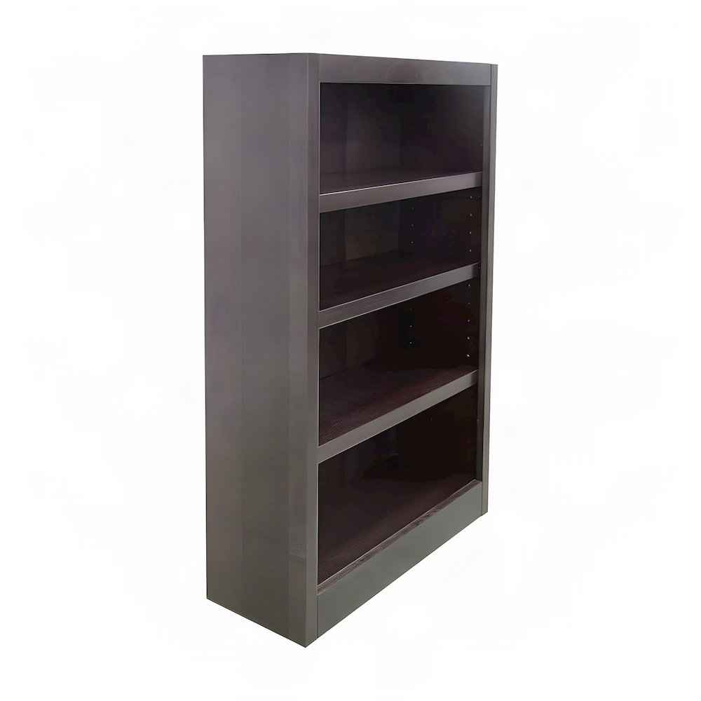 Engineered Wood Single Wide Bookcase with 4 Shelves, Open Storage, Espresso