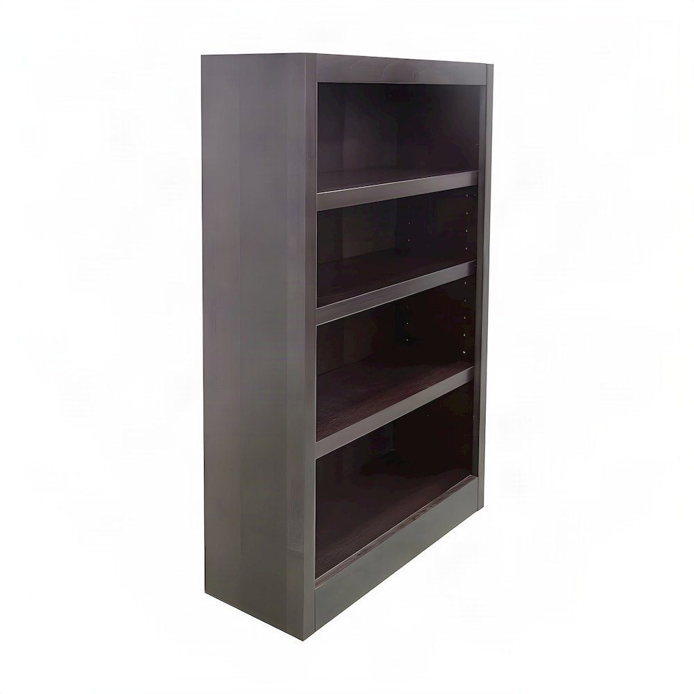 Engineered Wood Single Wide Bookcase with 4 Shelves, Open Storage, Espresso