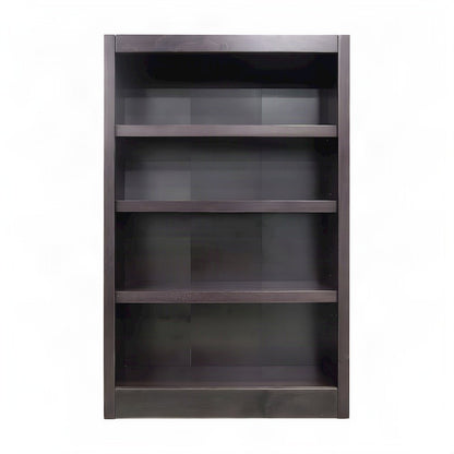 Engineered Wood Single Wide Bookcase with 4 Shelves, Open Storage, Espresso