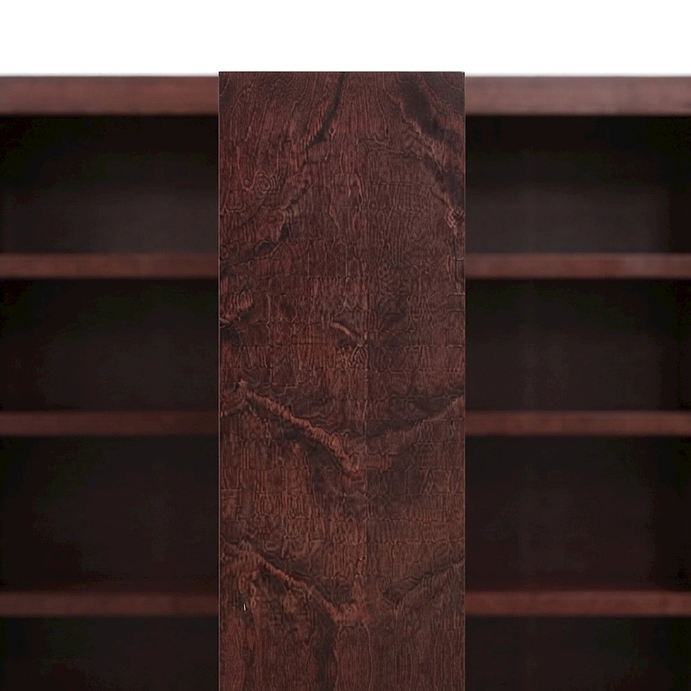 Engineered Wood Double Wide Bookcase with 12 Shelves, Floor Standing, Cherry