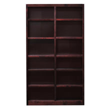 Concepts in Wood Double Wide Bookcase, 12 Shelves, Cherry Finish